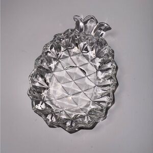 Vintage Clear Glass Pineapple Shape Small Bowl Trinket Dish